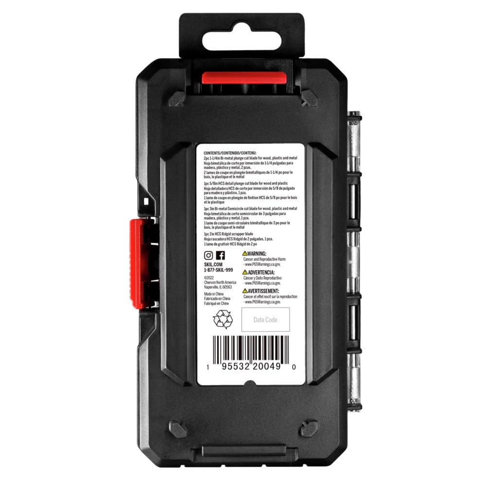 SKIL 5 cuchillas oscilantes multiherramienta de uso general para multiherramienta oscilante Skil OS592702/OS593002 - OSA8003