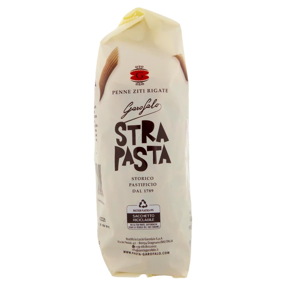 Italian Gourmet Strapasta Penne Ziti Rigate Hartweizenpasta 24x500g | +50% Ballaststoffe +38% Protein | Bronzegezogen | Italienische Pasta für Vorrat & Alltag + Italian Gourmet Polpa