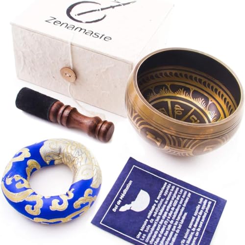 Ampolla tibetana di meditazione Zenamaste – Fatta a mano nella città di Bhaktapur in Nepal | 350 gr – ⌀ 8,9 cm | +...