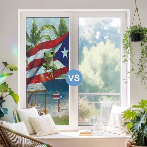 Película de privacidad para ventana con bandera de Puerto Rico miniatura 4