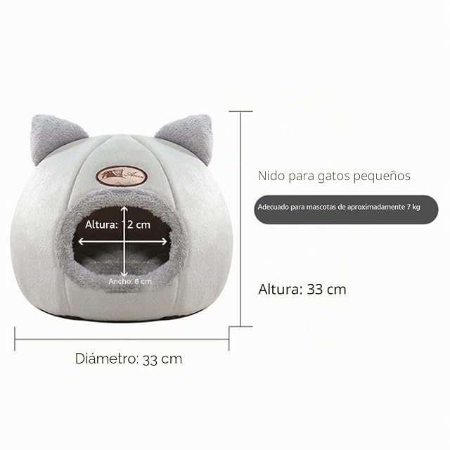 Foto 4 de 8 de Cama tipo cueva para gatos, tienda de campaña para gatos y perros pequeños