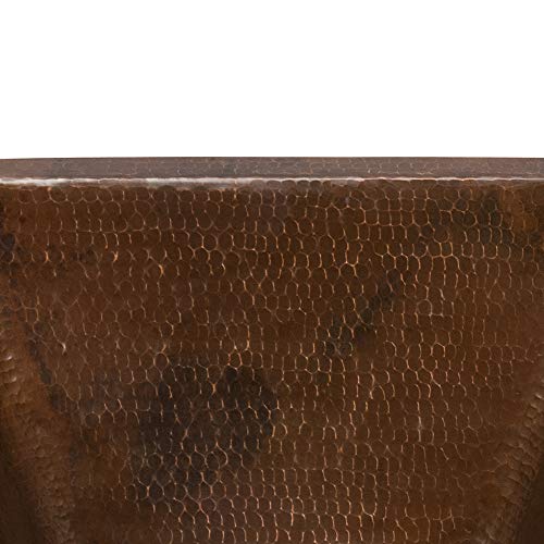 Premier Copper Products Bs15Db2 15-Inch Universal Square Hammered Copper Bar Sink With 2-Inch Drain Size, Oil Rubbed Bronze #TOP2