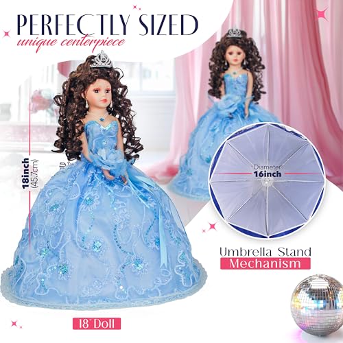 Muñeca Quinceañera Última con Vestido Sombrilla 18" miniatura 6