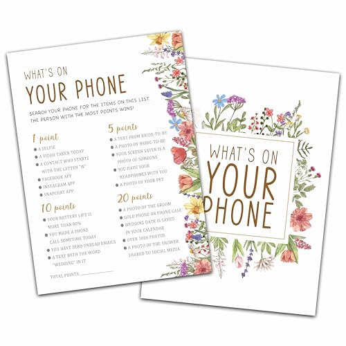 Wildflowers Wedding Shower Games Cards