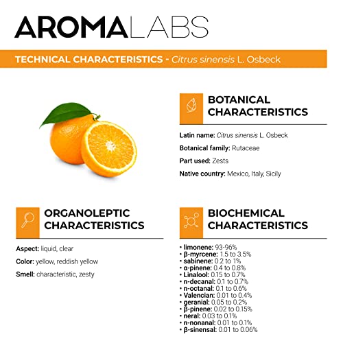 BIO - Sweet Orange Essential Oil - 30mL - 100% Pure, Natural, Chemotyped and AB Certified - Aroma Labs (French Brand) - Image 4