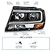 AmeriLite for 1999-2004 Jeep Grand Cherokee LED Light Bar Clear Black Replacement Headlights Set - Driver and Passenger Side