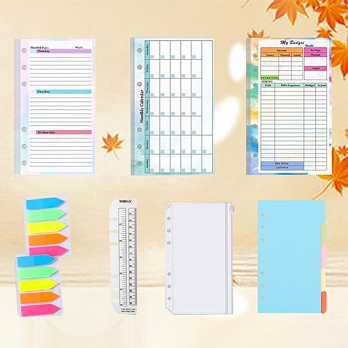 Armastuse Nachfüllset A6-Papier, 82 Blatt Nachfüllpapier mit 6 Löchern, Planer, Tagebücher, DIY-Projekte, Skizzen, Malerei