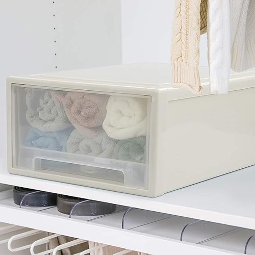 Miniatura 4 de Easymanie Cajón apilable de almacenamiento de 17.5 cuartos de galón, paquete de 4 cajones de plástico