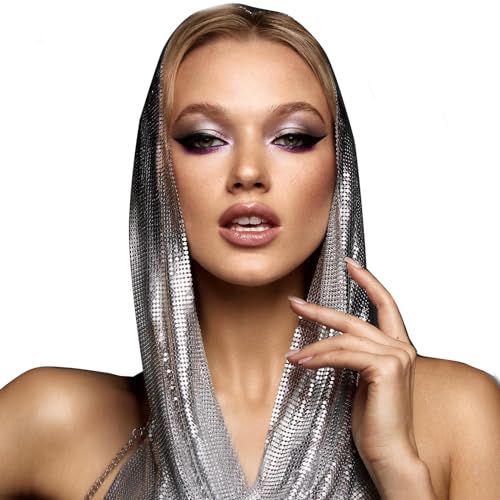 Ralcosuss Women’s Muslim Jersey Hijab Sparkle Metallic Sequins Glitter Head Scarf Hair Wrap Turban Headwear