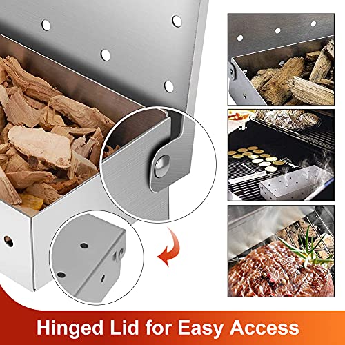 Edelstahl Räucherbox ZAWTR für Gas- und Kohlegrill