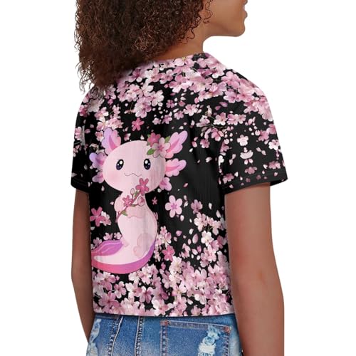 Image of 4th of July Shirt for Girls 7-8 Years US Flag Crop Tops Kids Outfit Independent Day Graphic Tee-