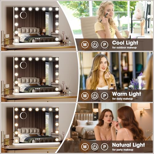Espejo de Vanidad con Luces y Bluetooth, 23"x18" miniatura 2