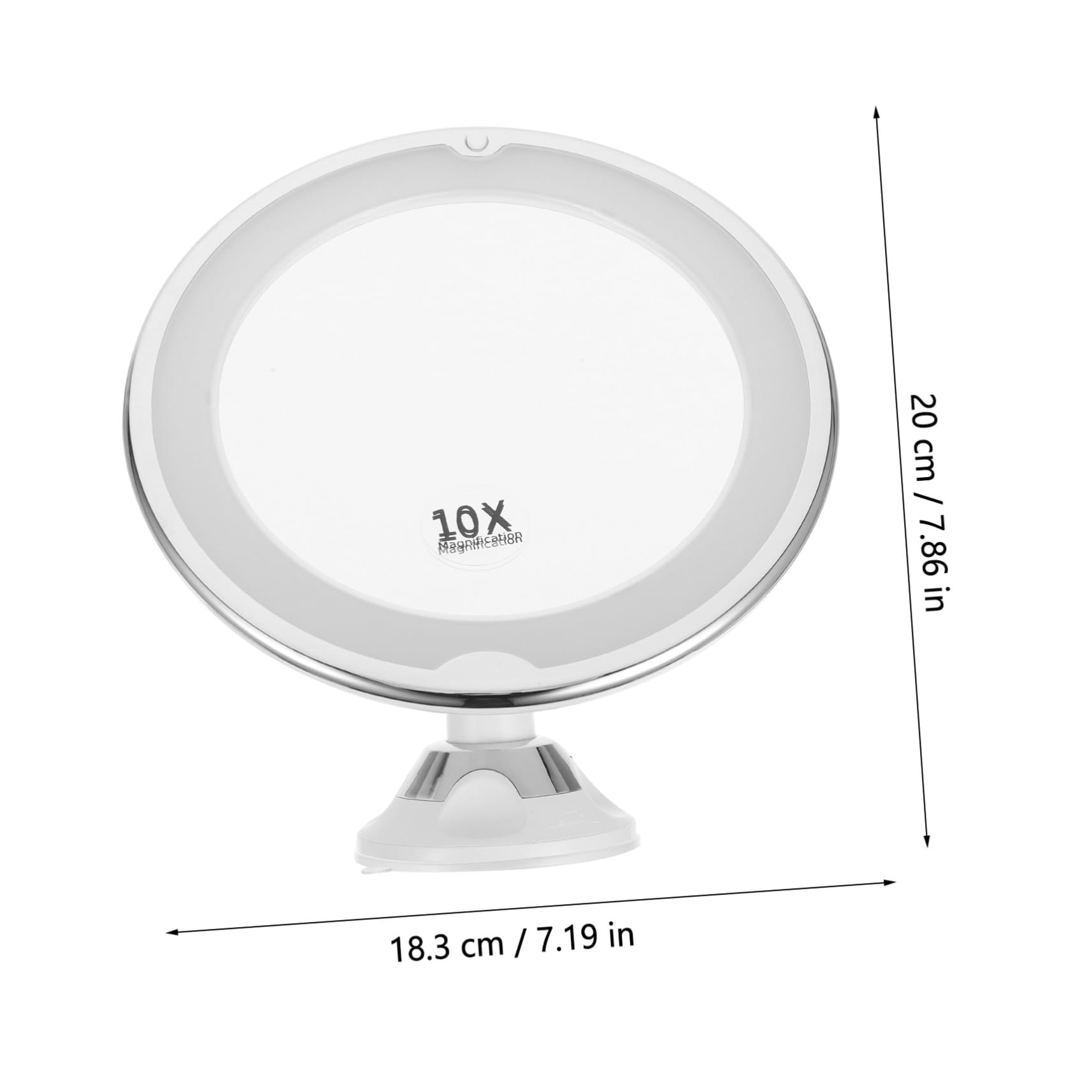 Espejo De Maquillaje Led Giratorio 1 Unidad 10x Aumento Ventosa para Uso Personal En Tocador Luz Integrada