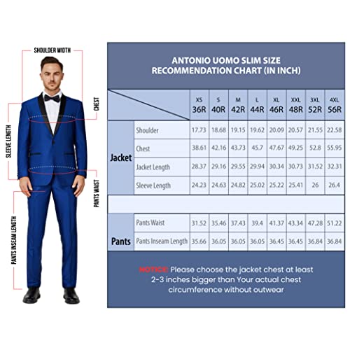 Antonio Uomo Men’s Suits Slim Fit - 3 Piece Suit Set Men Blazer With 2 Button Jacket, Vest And Pants (As1, Alpha, Xx_L, Regular, Regular, Tan) #TOP4