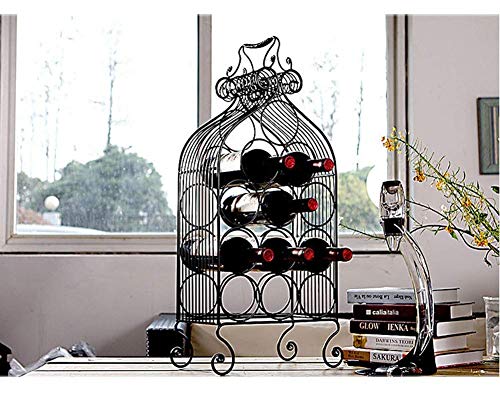 Casier à bouteilles en métal noir et support de table moderne - 3