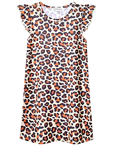 Perfashion Girls Nightgowns Soft Sleepwear Nightdress Flutter Sleeve Kitten/Rabbit Pajamas 4-13 Years