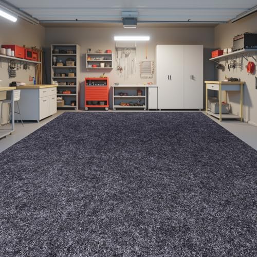 Evercomfy Garage Floor Mat, 4 x 8 Ft Waterproof Mat with Non-Slip Backing, Reusable Absorbent Surface, Easy Clean Floor Protector Oil Spill Mats for Garage, Driveway, Workshop