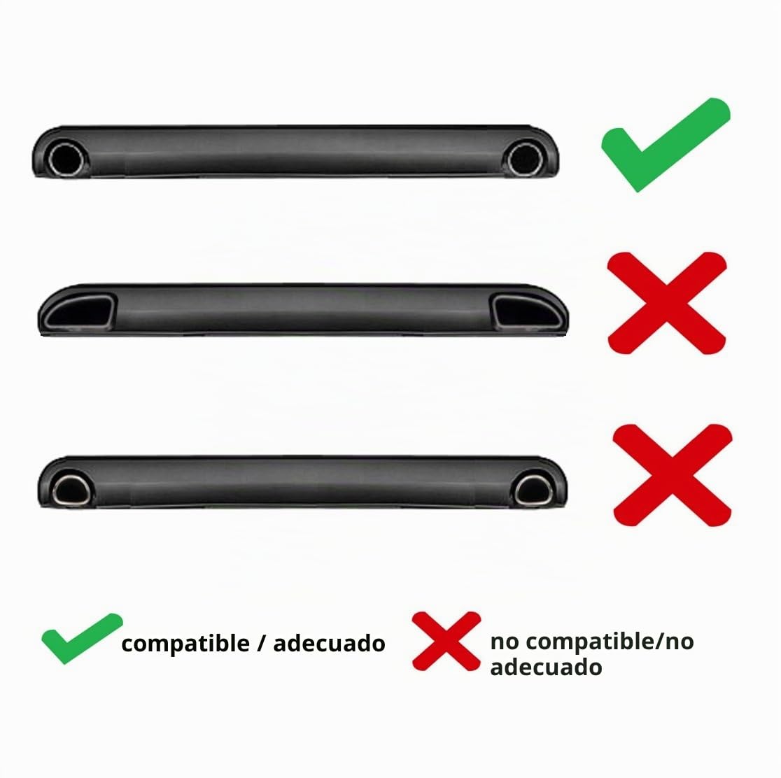 Embellecedor de Tubo de Escape Coche 2 piezas Cola de Escape Coche inoxidable espejo pulido cromo Plug & Play compatible con Q7 4L y Touareg 7P para 85mm - L&P A298