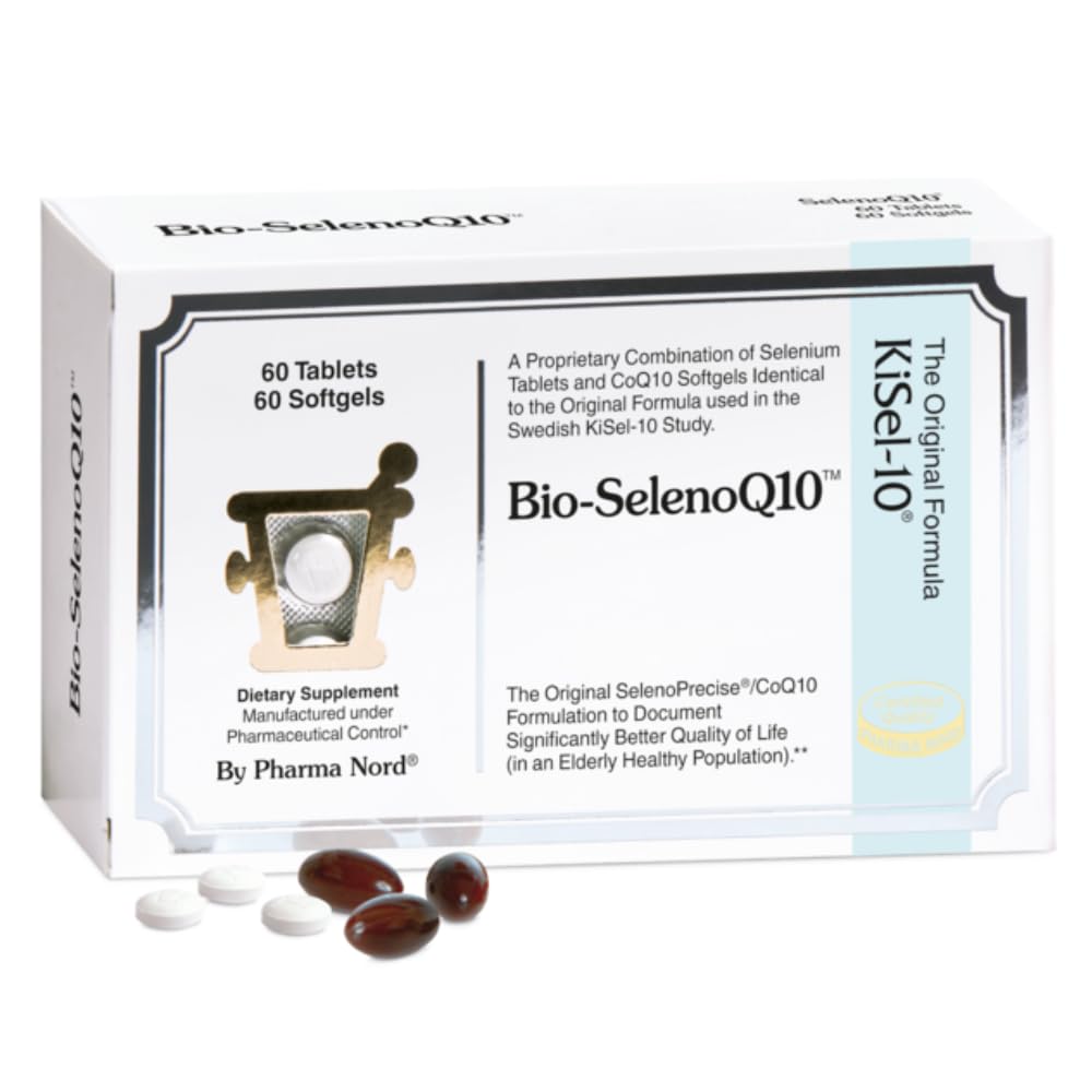 Pharma Nord Bio-SelenoQ10 Anti-Aging Supplement| CoQ10 100mg & Selenium 100mcg | Supports Cellular Health & Longevity | Slows Cellular Aging | Backed by Research | 60 Softgels & 60 tabs