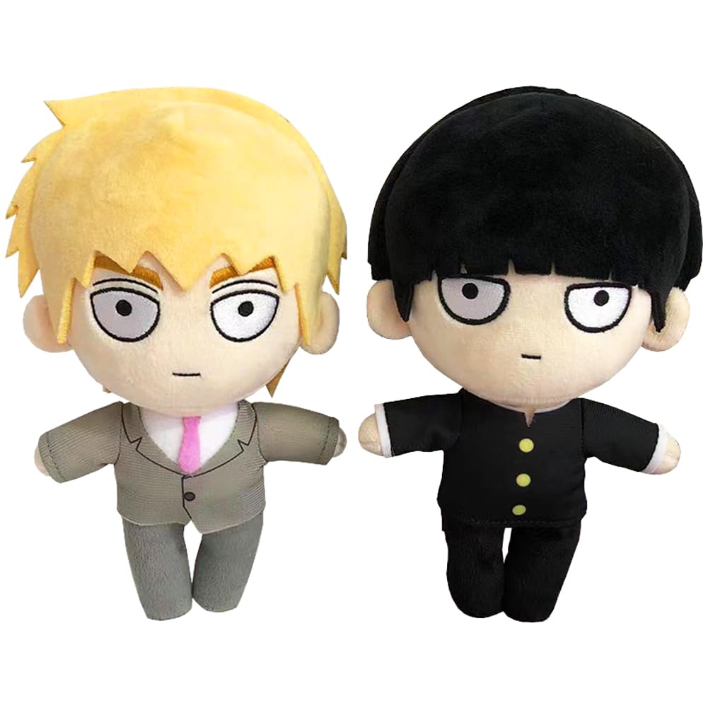 Gooyeh Mob Plush Reigen Arataka Soft Figure Sofa Bedroom Cushion 20cm Home Car Decoration Colletible Birthday Gifts for Fans 2PCS — image 1