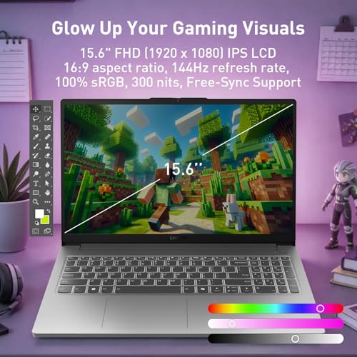 Image of Lenovo LOQ 15.6 inch Gaming Laptop, AMD Ryzen 7 7735HS Laptop with FHD 1920 * 1080 144Hz Display, GeForce RTX 4050, 16GB DDR5 + 512GB SSD, Backlit Keyboard, Wi-Fi 6, Windows 11 Home, Grey