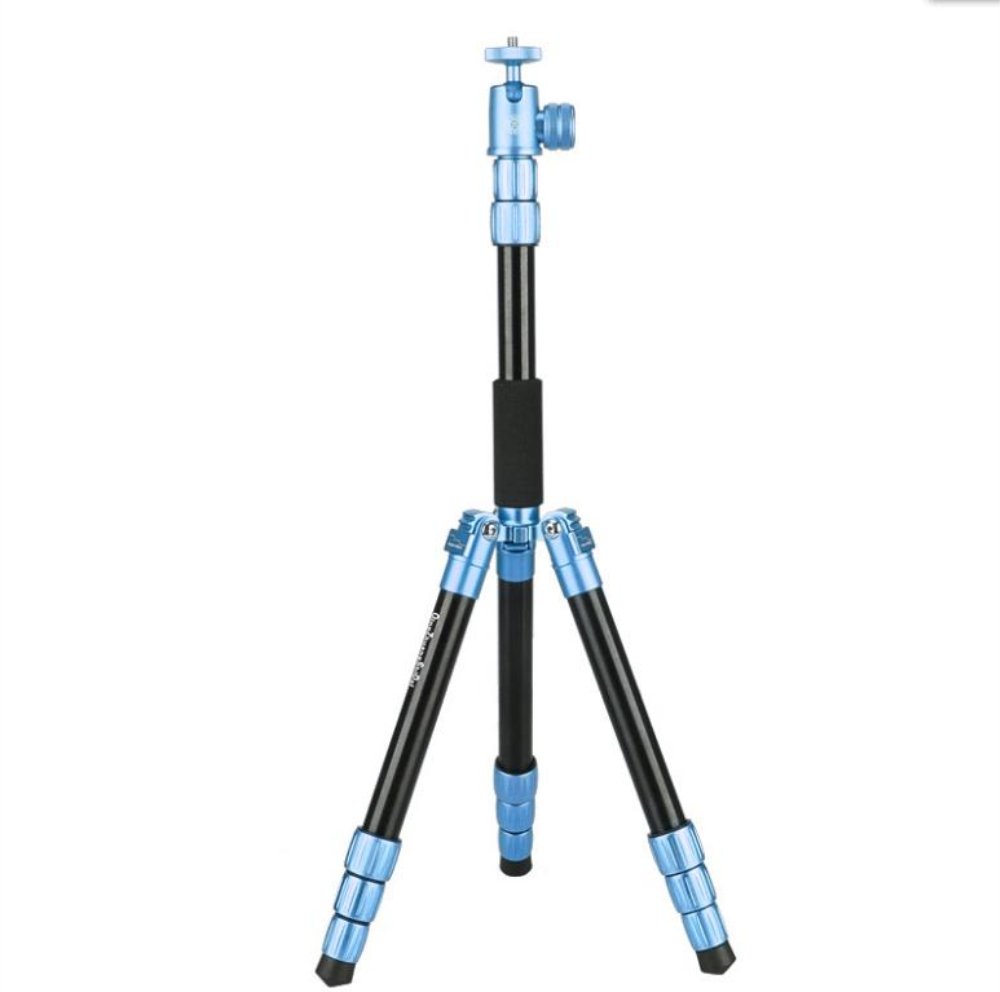 QZSD-Q066 Portable Adjustable Traveling dslr and Phone Mini Tripod Panorama Shooting with Panhead (Blue)