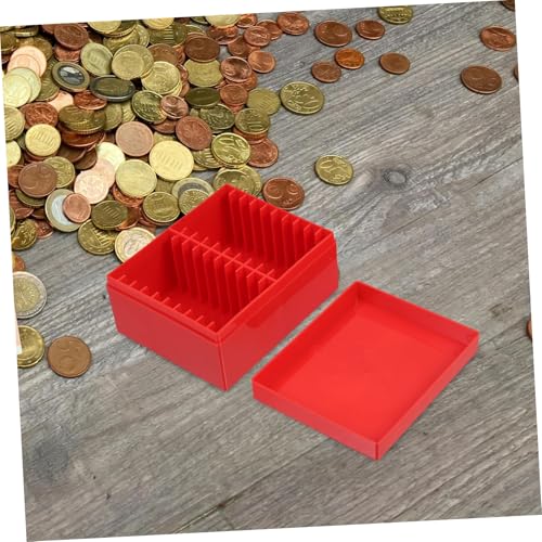 Caja compacta roja para almacenar monedas y joyas miniatura 4