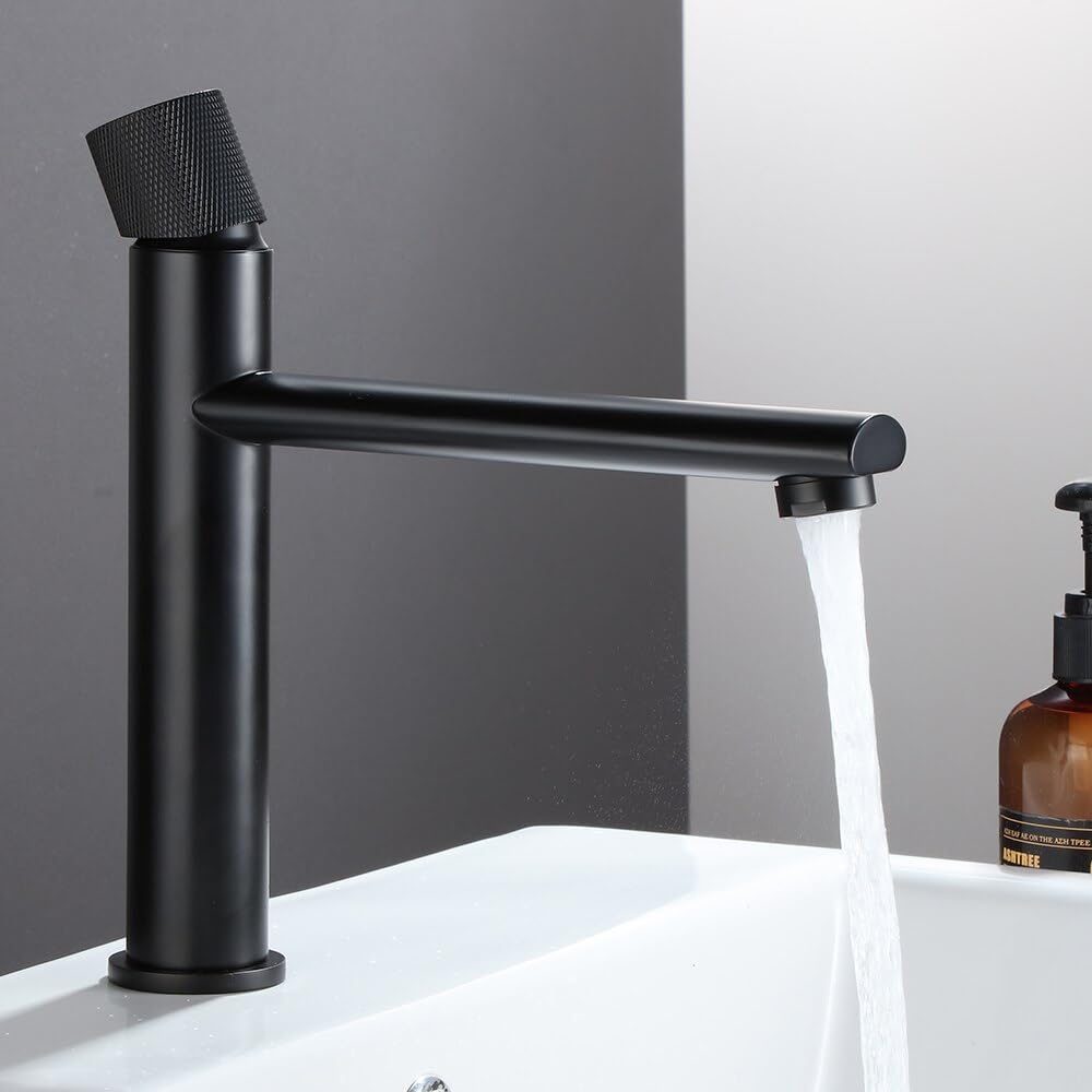 Mitigeur robinet salle de bains lavabo noir mat style minimaliste