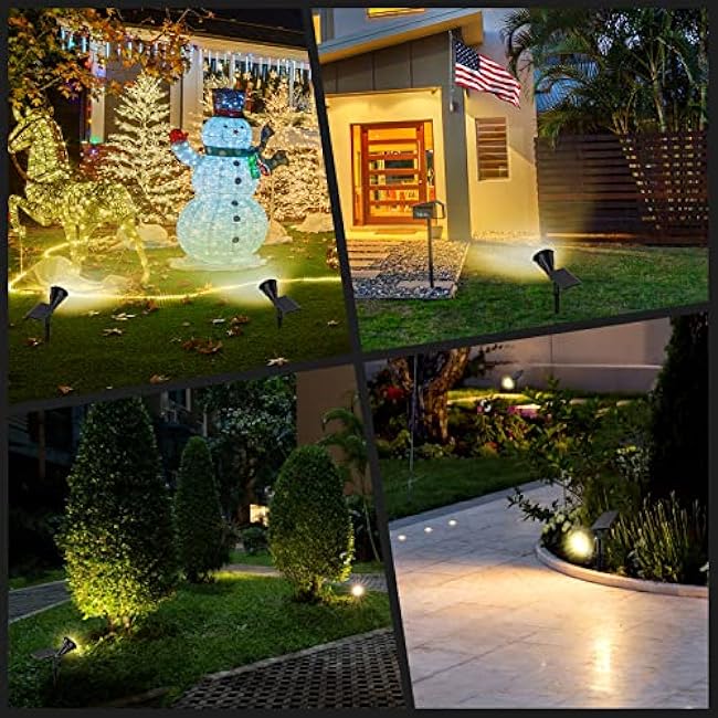 Solar Spot Lights Outdoor, 21 LEDs Solar Landscape Lights Auto On/Off with 3 Modes, IP67 Waterproof Solar Yard Spotlight Wall Lights, 2-in-1 Solar Outdoor Lights for Garden, Pathway, Pool