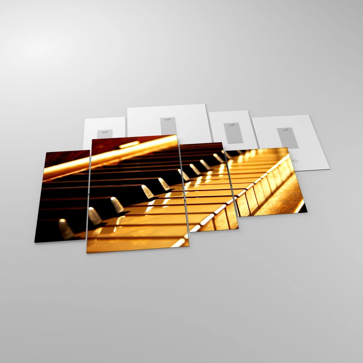 ARTTOR Bilder auf Glas 120x70cm Wandbild Glasdruck Musik - 2200 | Klavier Konzert Mehrteilige Groß Modern Dekoration Wohnzimmer Schlafzimmer Küche Wanddeko Kunstdruck Art Wall Decor ARTTOR