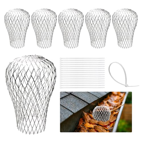 Crapaudine de Gouttière, 6 Pièces Filtre Gouttiere, Grille Gouttiere Anti Feuilles, Protege...