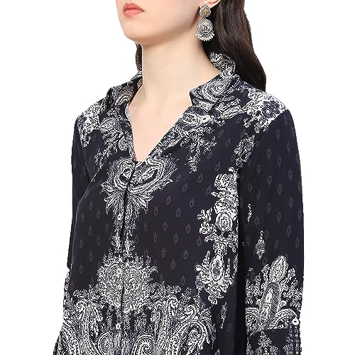 Image of BIBA Women Rayon Straight Printed Shirt