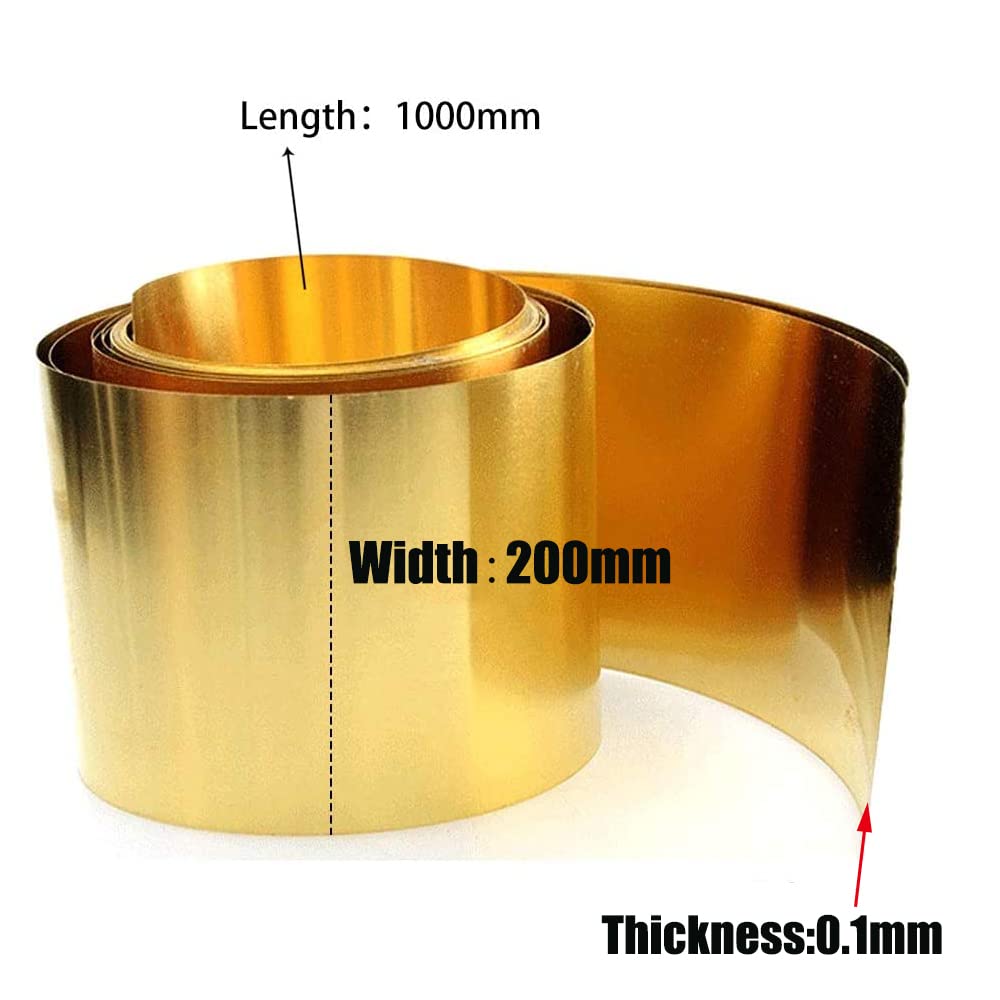 Messing plaat dunne plaat folie plaat 50 mm x 1000 mm, 0,4 Messing plaat dunne plaat folie plaat 50 mm x 1000 mm, 0,4