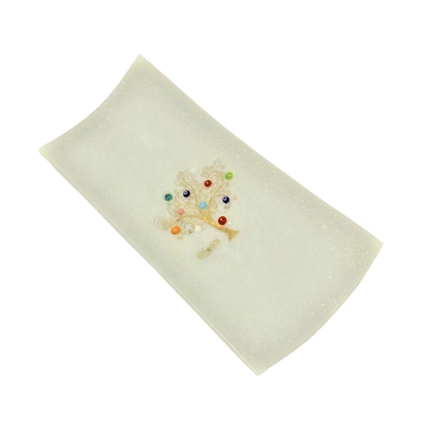 SOSPIRI VENEZIA - Murano Glass Decorative Bowl, Tree of Life Design, Handmade in Italy, Murrine & Gold Leaf Accents, Elegant Gift Idea, 11.8 x 5.1 in