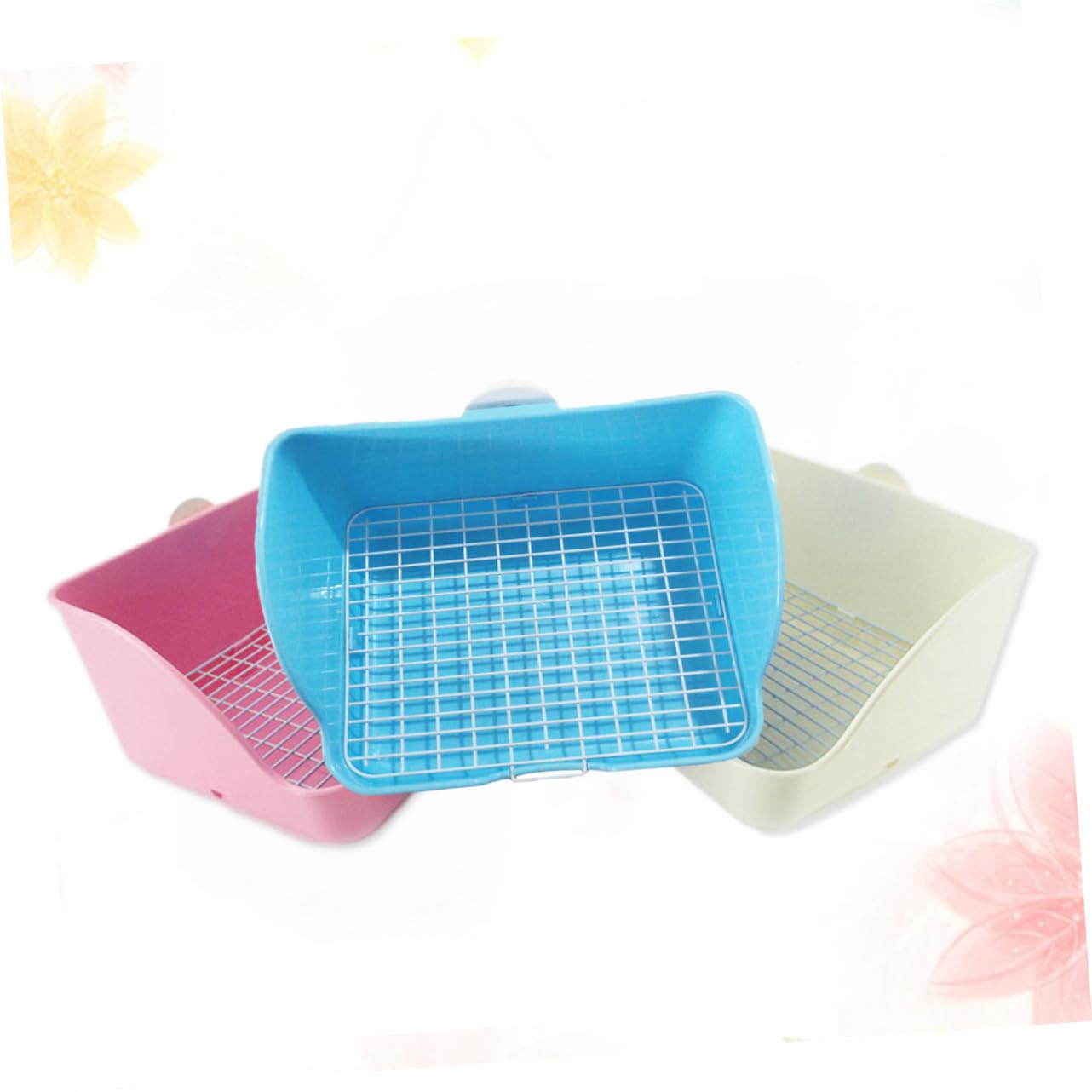 HANABASS Rabbit Toilet Training Guinea Pig Potty Pet Litter Box Wall Design Color