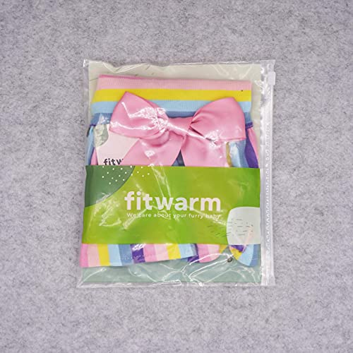 Fitwarm 100% Cotton Dog Dresses Pet Clothes For Doggie Striped Dress Cat Vest Puppy Shirts Colorful Rainbow Pink Small #TOP6
