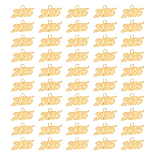 Pendentif de grande lettre 2025 couleur or en alliage pour créer vos cadeaux de graduation