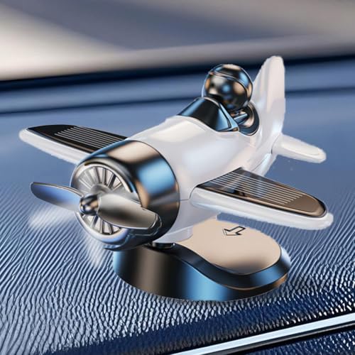 COCEQUC Car Dashboard Drifting Rotating Airplane Ornament, Solar Airplane Dashboard Ornament,Aircraft Fighter Pilot Car Decoration,Car Dashboard Drift Ornament for Car Interior Dashboard Accessories