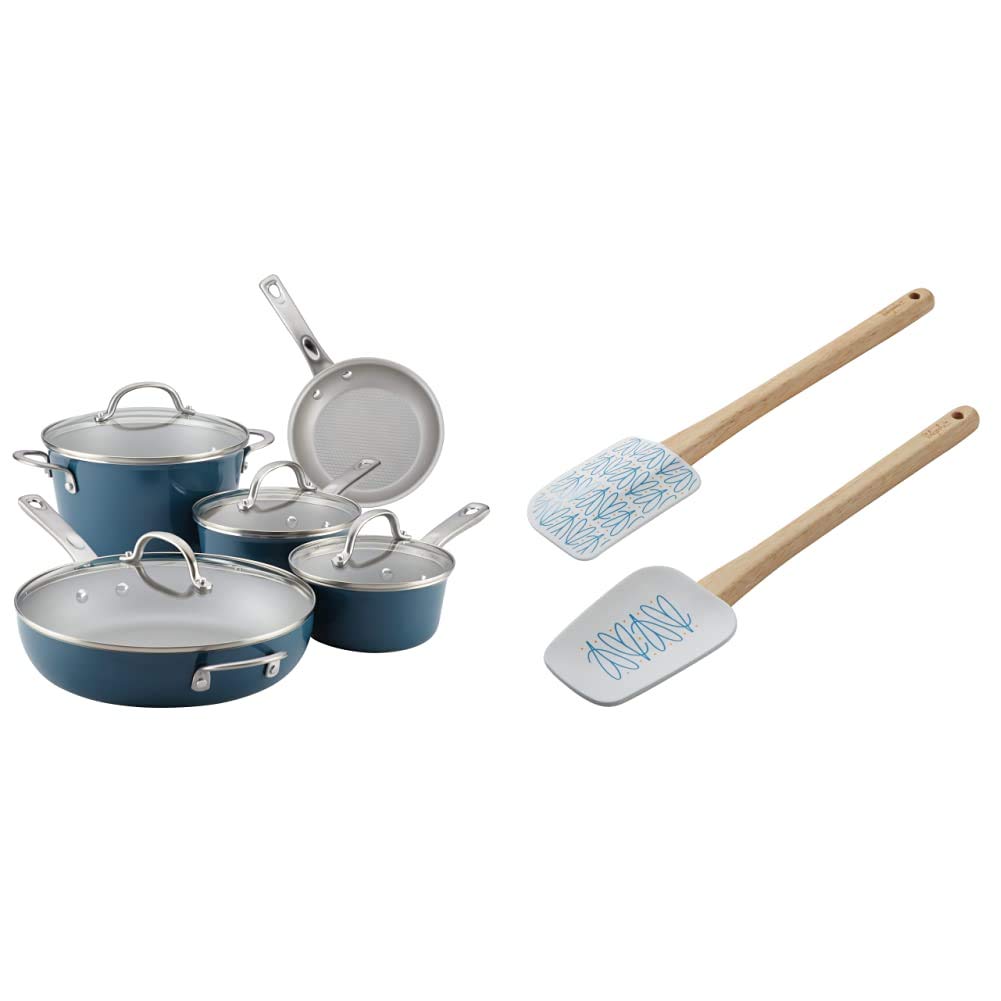 Ayesha Curry Home Collection Nonstick Cookware Pots and Pans Set, 9