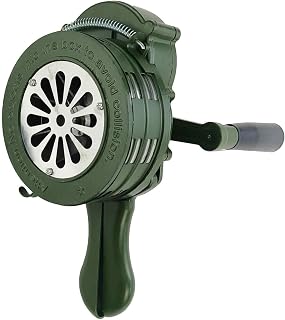 Handheld Air Raid Siren 110DB Aluminium Alloy Crank 110dB Loud Manual Emergency Alarm for Survival & Safety