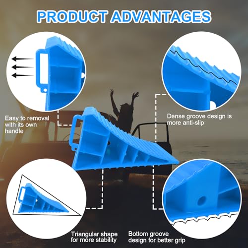 Image of 4Pack Wheel Chocks for RV Trailer Non Slip Heavy Duty