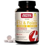 Jarrow's Methyl B12, 1000 MCG y Folato 400MCG Plus P-5-P, sabor limón, 100 tabletas masticables