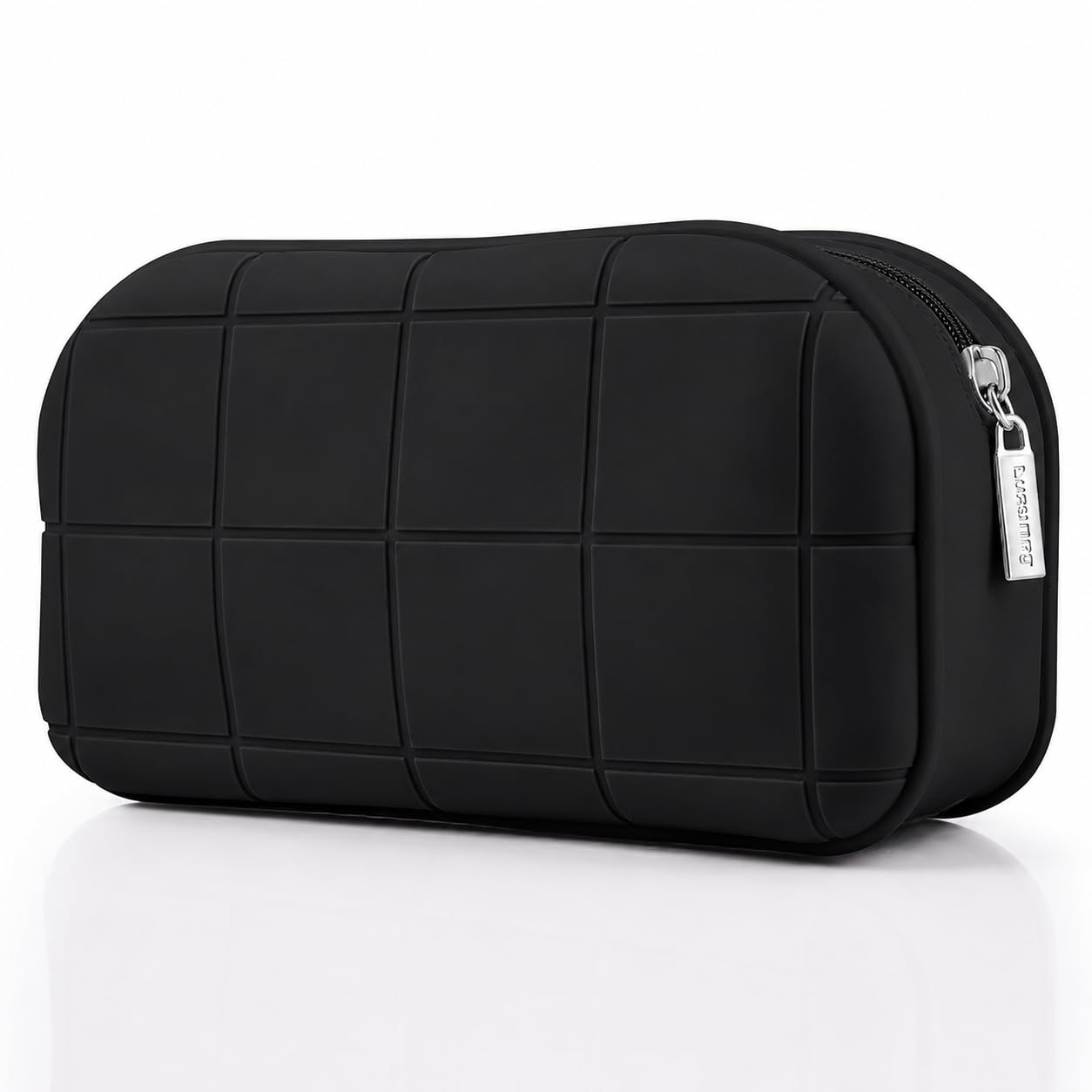 Zollyss Makeup Organizer Pouch for Women, Girls - Silicone Travel Cosmetic Pouches - Cosmetics Make up Brushes Holder Bag (Black)-image-31