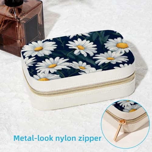 Boîte de rangement pour femmes portable avec miroir et compartiments bijoux