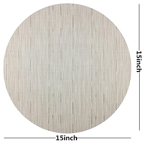 WAZAIGUR Round Placemats Set of 6, Vinyl Place Mats, 15inch, Cream by WAZAIGUR - Used condition - Image 3