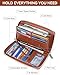 BOSTANTEN Leather Wallet for Women RFID Blocking Zip Around Credit Cards Holder Phone Clutch Brown