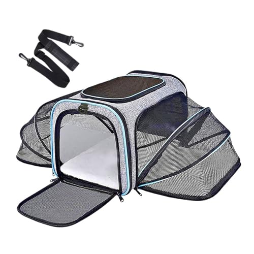 Sac à dos pour animaux pliable et respirant pour grand chat gris L