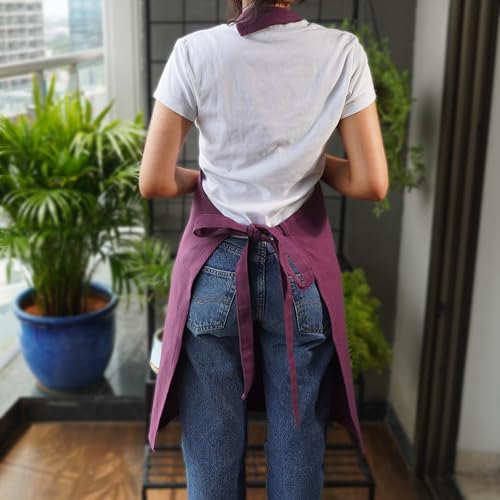 Image of Personalized Custom Apron - 100% Cotton, Adjustable Neck strap, Large Pocket - Unisex Apron for Men & Women - Cooking, Baking, BBQ, Customizable