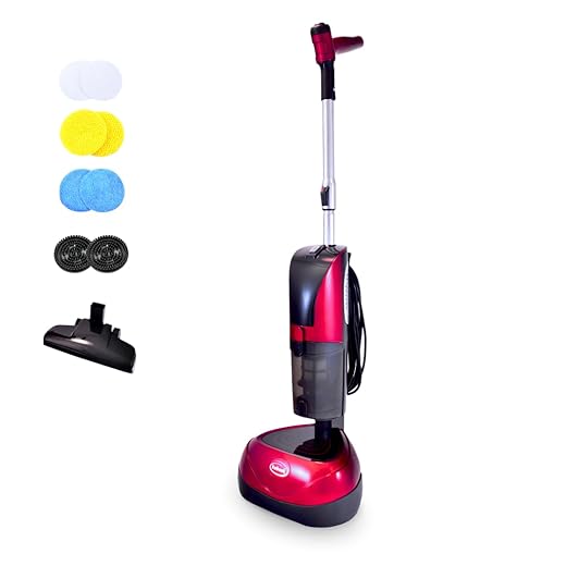 Ewbank EPV1100 4-in-1 Floor Cleaner, Scrubber, Polisher and Vacuum, Red Finish, 23-Foot Power Cord