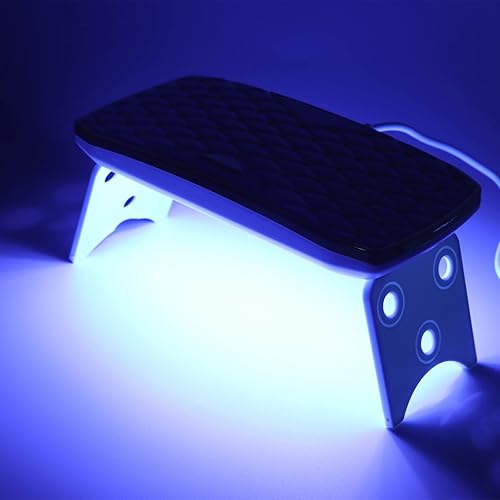 Miniatura 5 de Mini secador de uñas, lámpara LED de uñas de 36 W, plegable, portátil, 12 chips de luz de alta eficiencia, material ABS, blanco